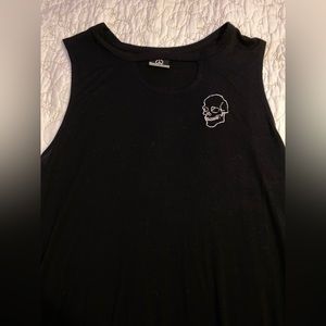 hippie chic black skull tank
